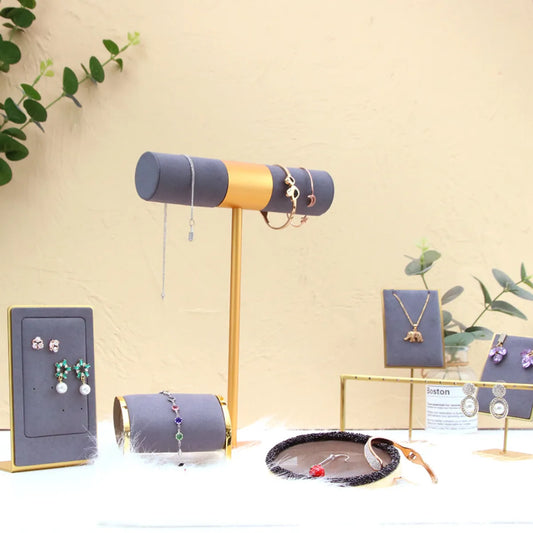 Simple Style Color Block Metal Jewelry Display Jewelry Rack