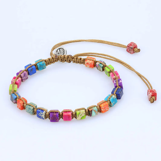 Simple Style Color Block Natural Stone Beaded Bracelets