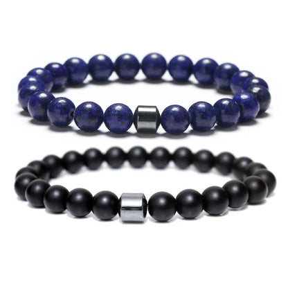 Simple Style Color Block Natural Stone Beaded Unisex Bracelets