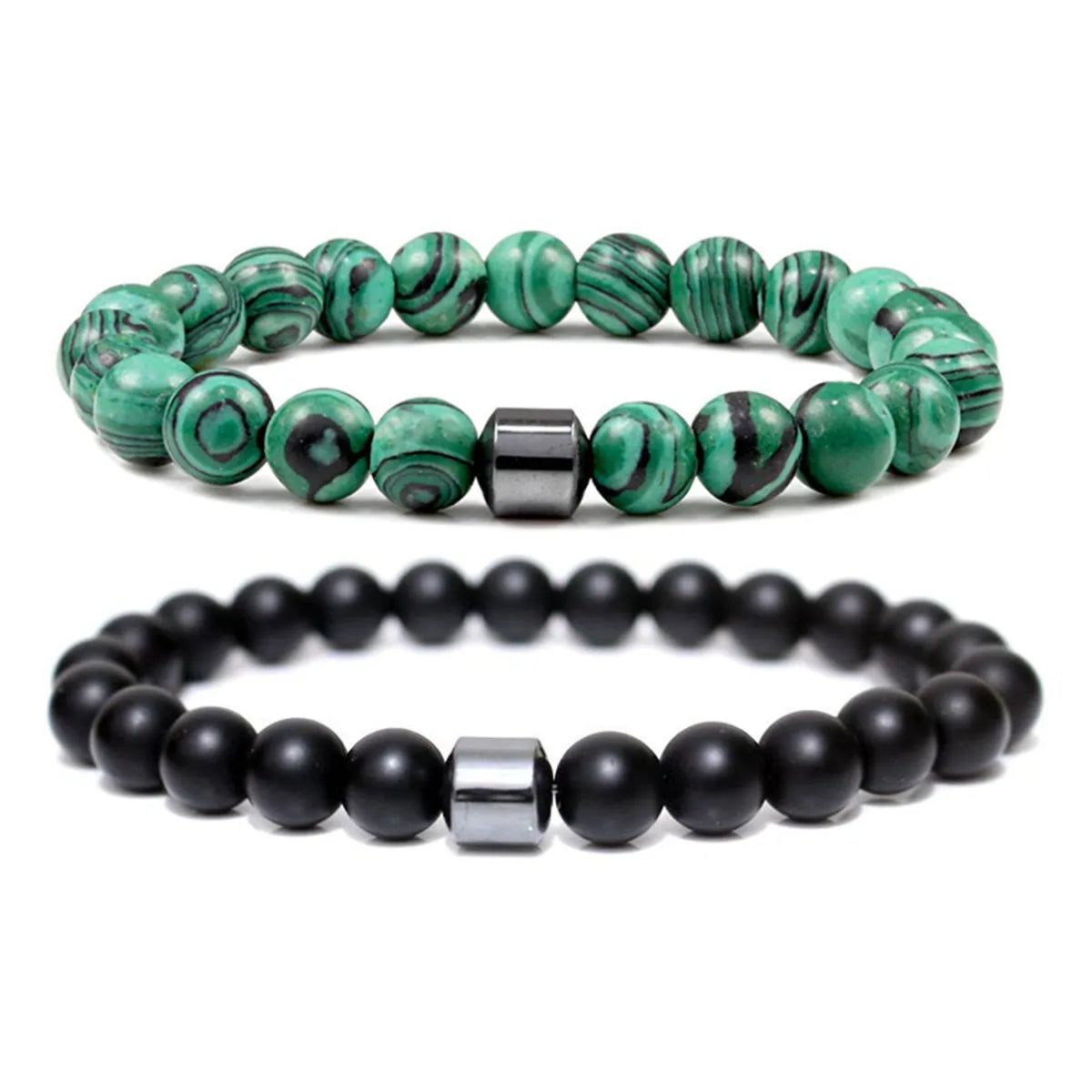 Simple Style Color Block Natural Stone Beaded Unisex Bracelets