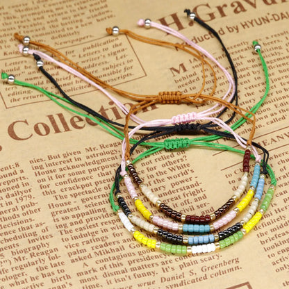 Simple Style Color Block Plastic Resin Beaded Women's Bracelets