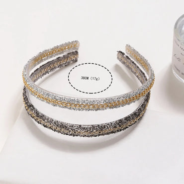 Simple Style Color Block Plastic Rhinestone Hair Band