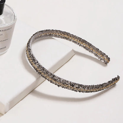 Simple Style Color Block Plastic Rhinestone Hair Band