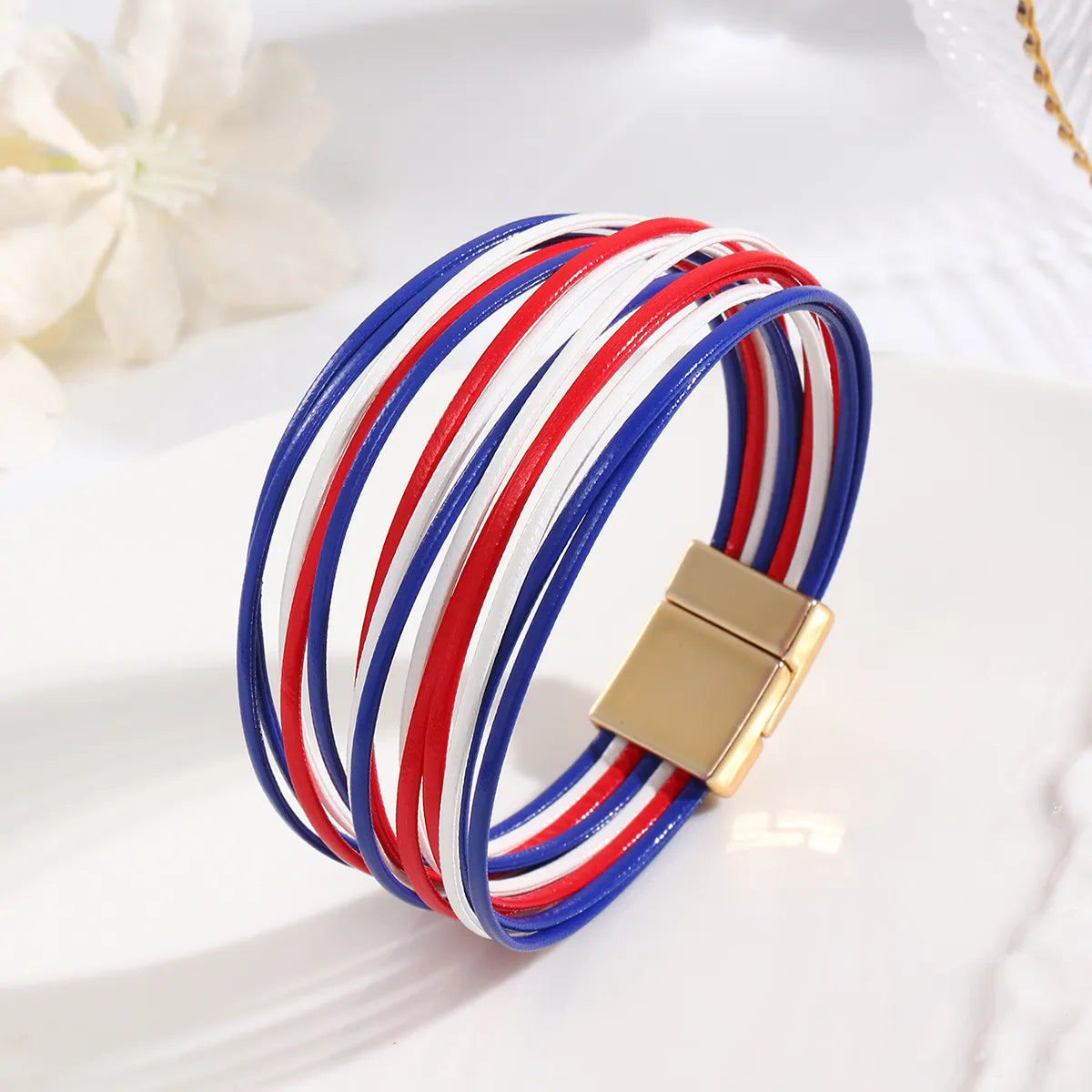 Simple Style Color Block Pu Leather Women'S Bracelets