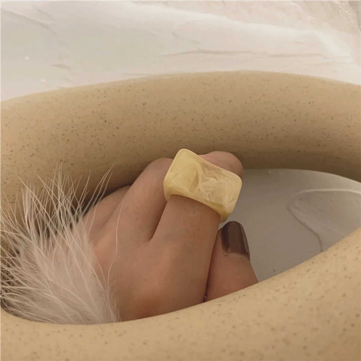 Simple Style Color Block Resin Women'S Rings