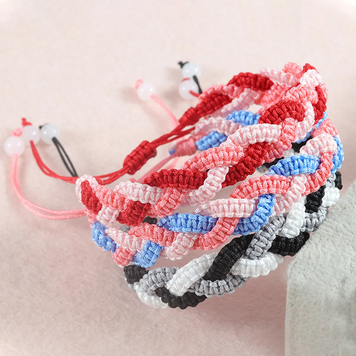 Simple Style Color Block Rope Knitting Unisex Drawstring Bracelets