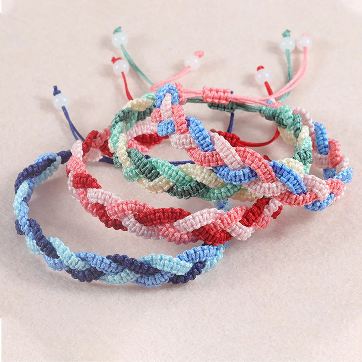 Simple Style Color Block Rope Knitting Unisex Drawstring Bracelets