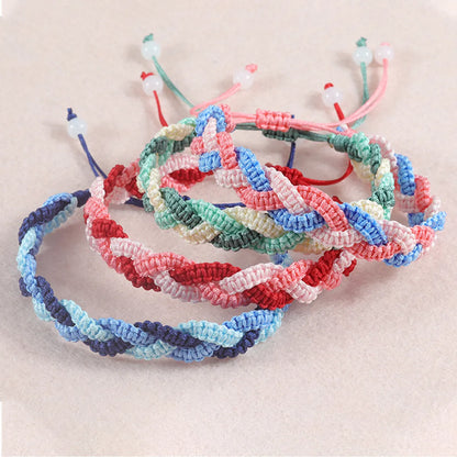 Simple Style Color Block Rope Knitting Unisex Drawstring Bracelets