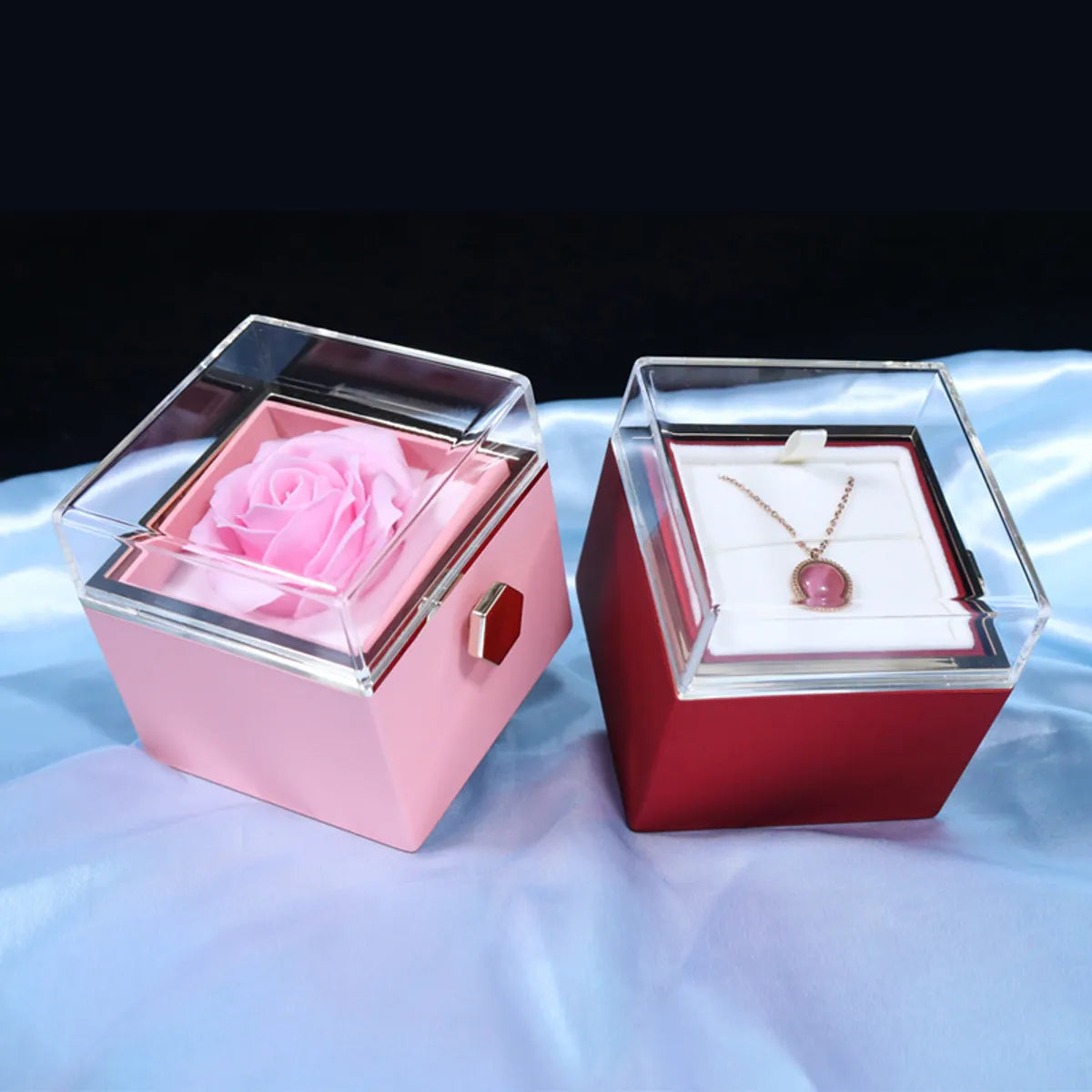 Romantic Rose Rubber Paint Soap Flower Jewelry Boxes