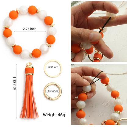 Simple Style Color Block Silica Gel Beaded Unisex Bracelets