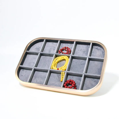 Simple Style Color Block Solid Wood Patchwork Jewelry Rack