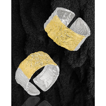 Simple Style Color Block Sterling Silver Plating 18k Gold Plated Open Rings