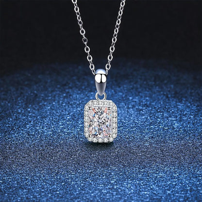 Simple Style Color Block Sterling Silver Plating Inlay Zircon White Gold Plated Pendant Necklace