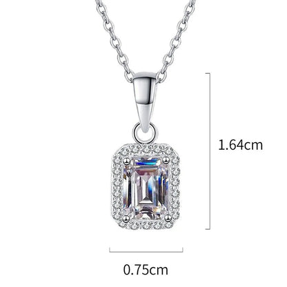 Simple Style Color Block Sterling Silver Plating Inlay Zircon White Gold Plated Pendant Necklace