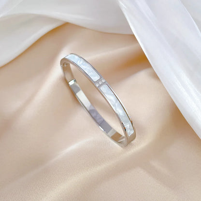 Simple Style Color Block Titanium Steel Plating Gold Plated Bangle