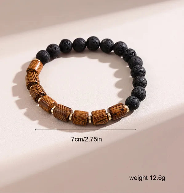 Simple Style Color Block Wood Haematite Women'S Bracelets