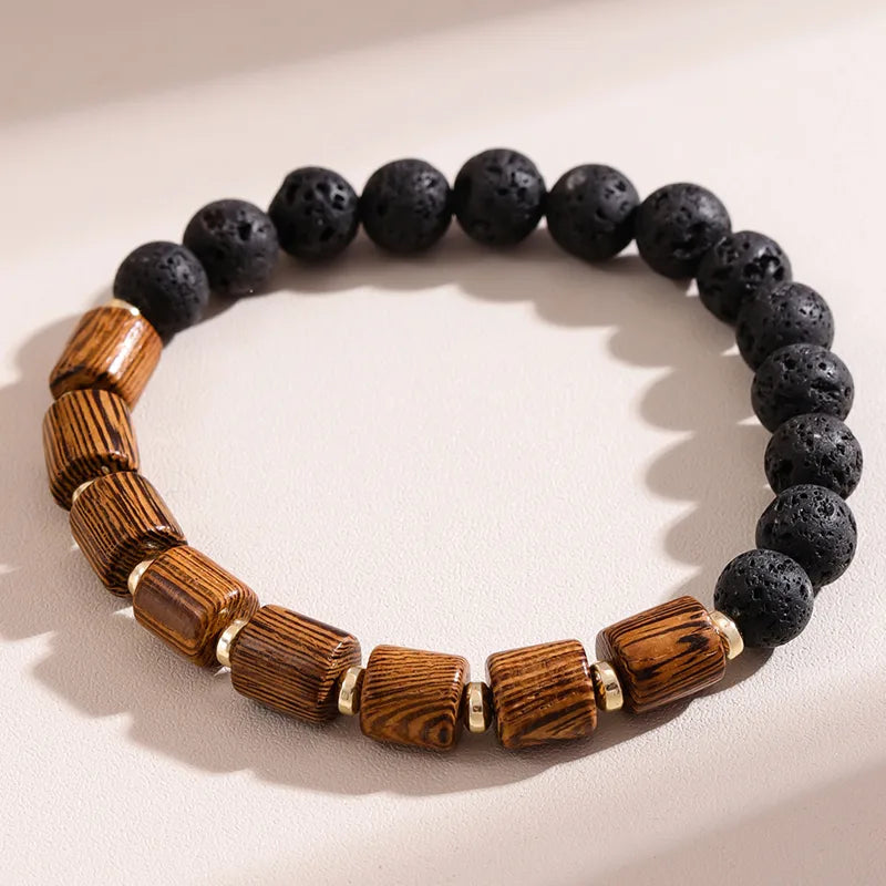 Simple Style Color Block Wood Haematite Women'S Bracelets