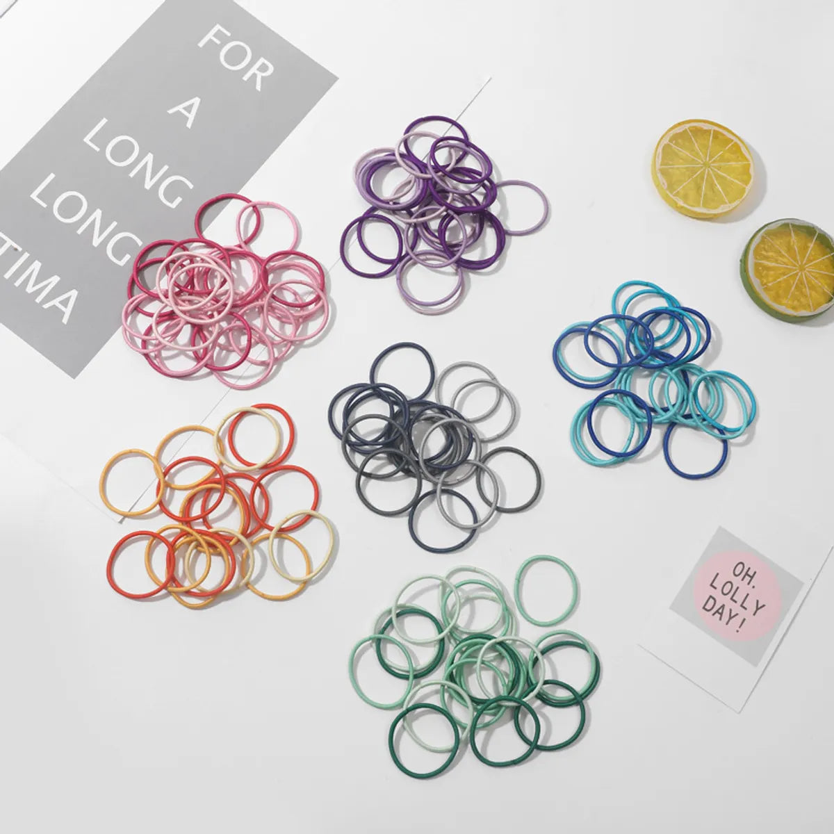 Simple Style Colorful Hair Tie 100 Pieces