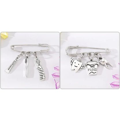 Simple Style COMD Toothbrush Toothpaste Alloy Enamel Unisex Brooches