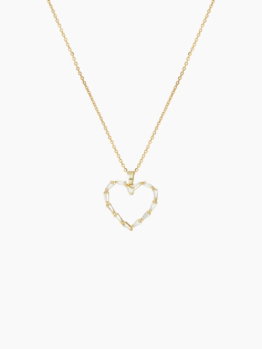 Simple Style Commute Animal Heart Shape Stainless Steel Copper Plating Inlay Zircon 18k Gold Plated Gold Plated Pendant Necklace