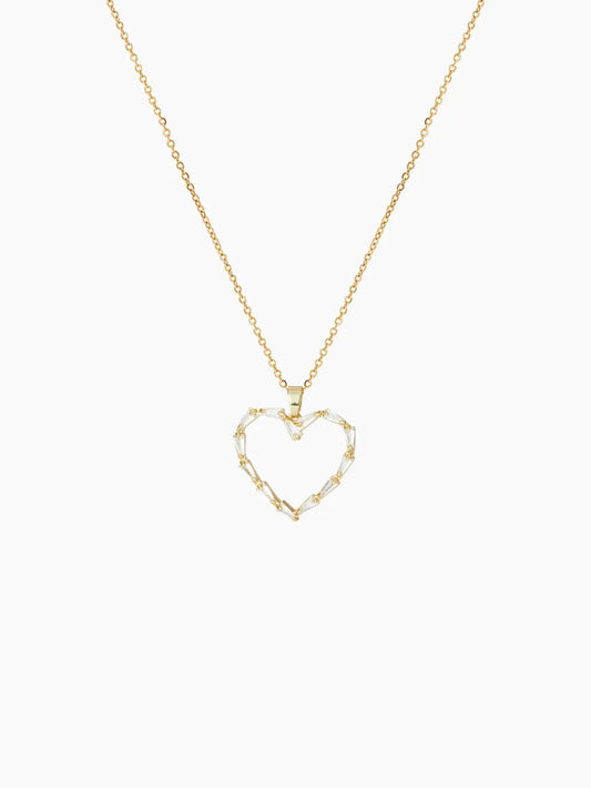 Simple Style Commute Animal Heart Shape Stainless Steel Copper Plating Inlay Zircon 18k Gold Plated Gold Plated Pendant Necklace