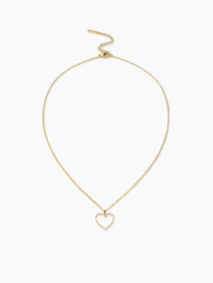 Simple Style Commute Animal Heart Shape Stainless Steel Copper Plating Inlay Zircon 18k Gold Plated Gold Plated Pendant Necklace