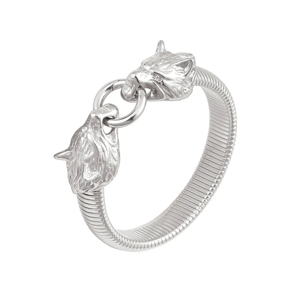 Simple Style Commute Animal Wolf 304 Stainless Steel 18K Gold Plated Bangle In Bulk