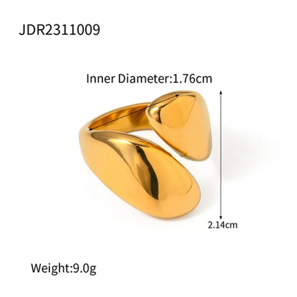 Simple Style Commute Asymmetrical Stainless Steel Asymmetrical Plating 18k Gold Plated Rings