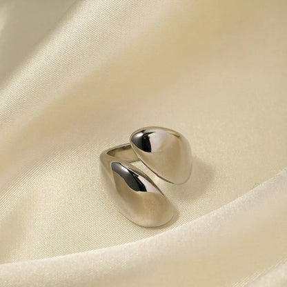 Simple Style Commute Asymmetrical Stainless Steel Asymmetrical Plating 18k Gold Plated Rings