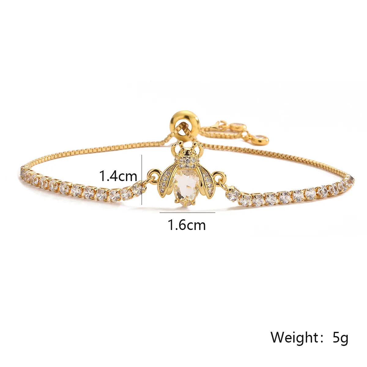 Simple Style Commute Butterfly Copper Plating Inlay Zircon 18k Gold Plated Bracelets