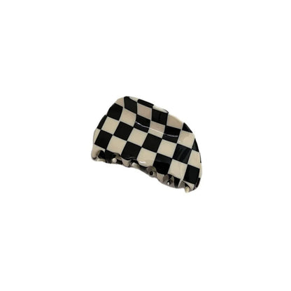 Simple Style Commute Checkered Plastic Stoving Varnish Hollow Out Hair Claws