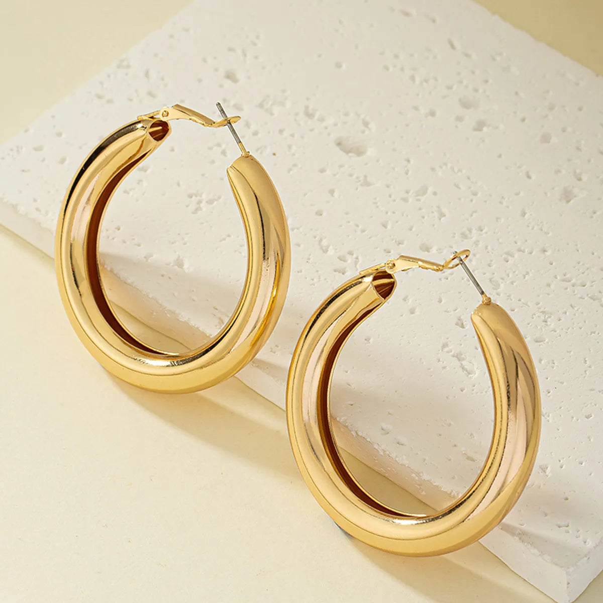 Simple Style Commute Circle Alloy Plating Women's Hoop Earrings