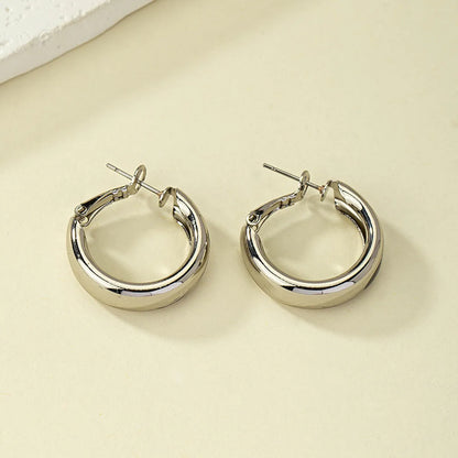 Simple Style Commute Circle Alloy Plating Women's Hoop Earrings