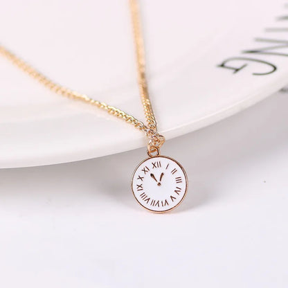 Simple Style Commute Clock Alloy Plating Unisex Pendant Necklace