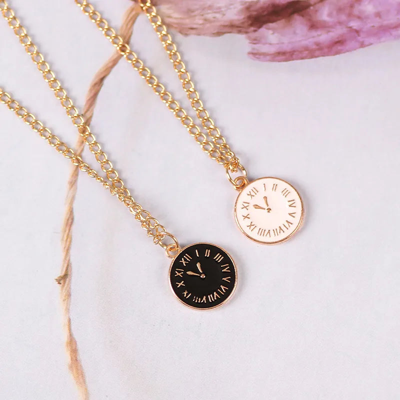 Simple Style Commute Clock Alloy Plating Unisex Pendant Necklace