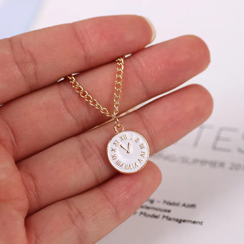 Simple Style Commute Clock Alloy Plating Unisex Pendant Necklace