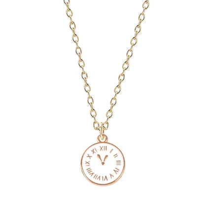 Simple Style Commute Clock Alloy Plating Unisex Pendant Necklace