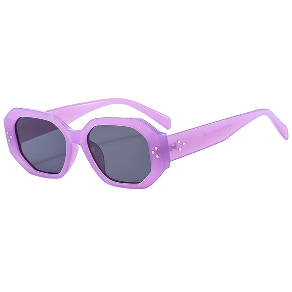 Simple Style Commute Color Block Ac Polygon Full Frame Women'S Sunglasses