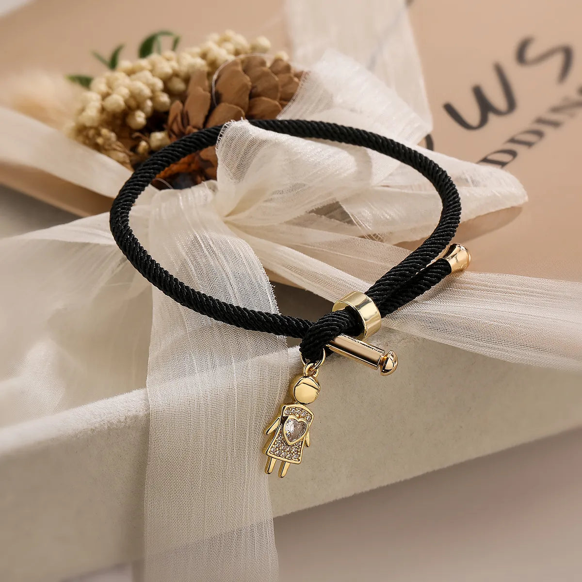 Simple Style Commute Color Block Copper 18k Gold Plated Zircon Drawstring Bracelets In Bulk