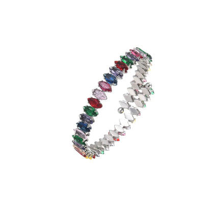 Simple Style Commute Color Block Copper Zircon Bangle In Bulk