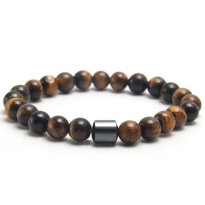 Simple Style Commute Color Block Natural Stone Beaded Unisex Bracelets