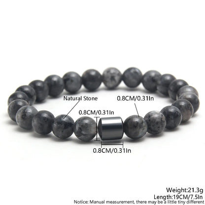 Simple Style Commute Color Block Natural Stone Beaded Unisex Bracelets