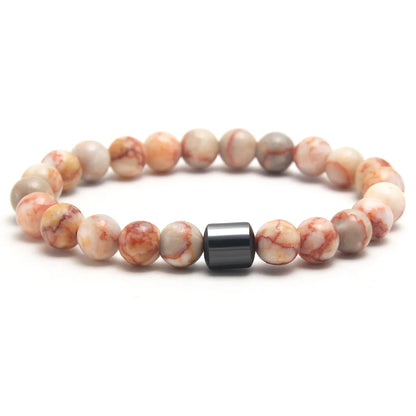 Simple Style Commute Color Block Natural Stone Beaded Unisex Bracelets