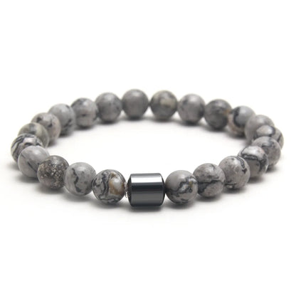 Simple Style Commute Color Block Natural Stone Beaded Unisex Bracelets