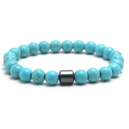 Simple Style Commute Color Block Natural Stone Beaded Unisex Bracelets