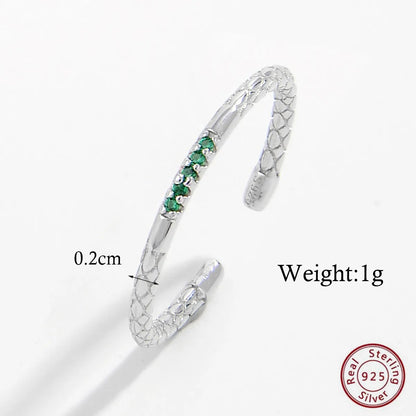 Simple Style Commute Color Block Sterling Silver Plating Inlay Zircon White Gold Plated Rhodium Plated Bracelets