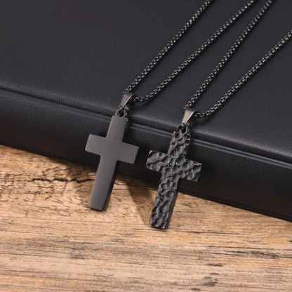 Simple Style Commute Cross 304 Stainless Steel 18K Gold Plated Men'S Pendant Necklace