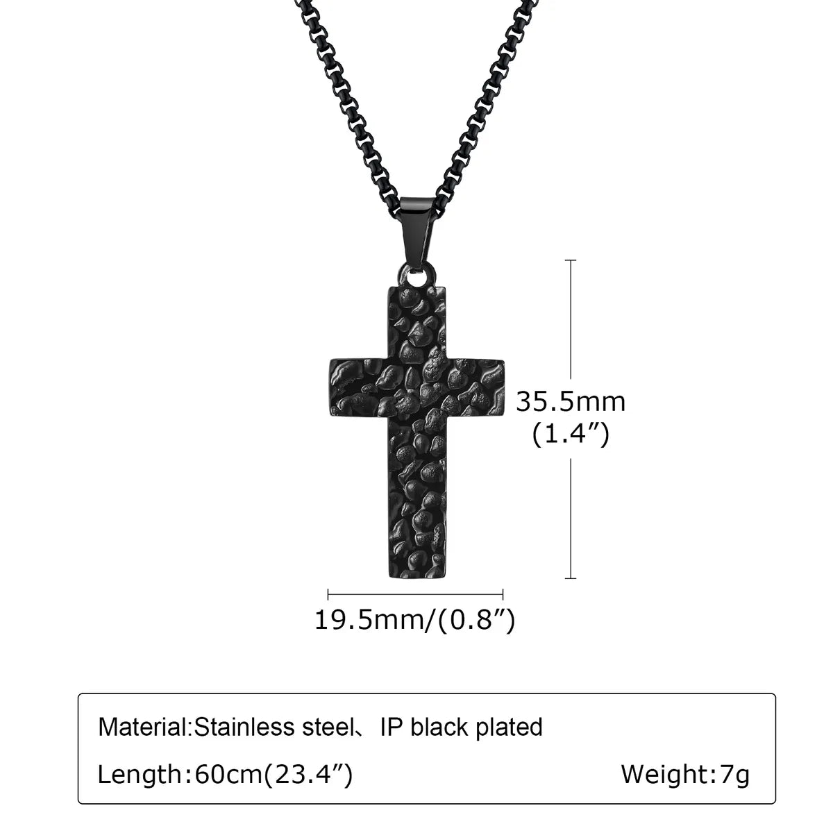 Simple Style Commute Cross 304 Stainless Steel 18K Gold Plated Men'S Pendant Necklace