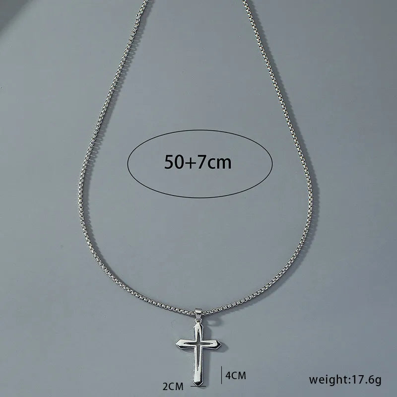 Simple Style Commute Cross Alloy Plating 14k Gold Plated Unisex Pendant Necklace