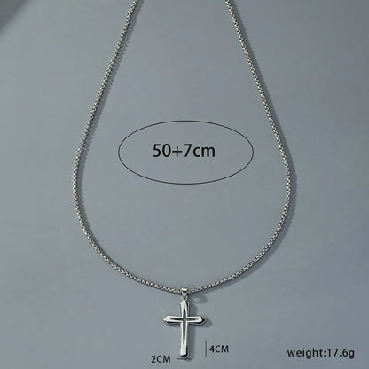 Simple Style Commute Cross Alloy Plating 14k Gold Plated Unisex Pendant Necklace